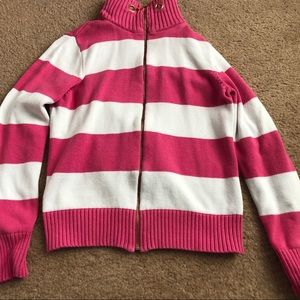 Pink and White Striped Sweater